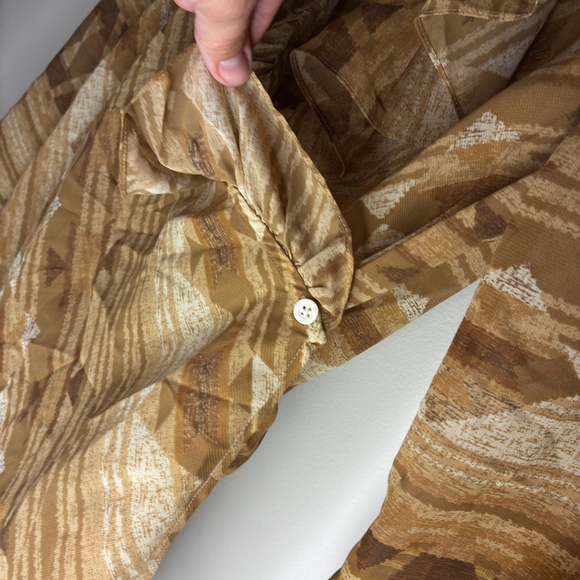 Lauren Ralph Lauren NEW M Tan Southwest Ruffle Surplice Tie Blouse - Picture 7 of 12